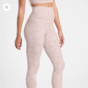 Athleta Elation Textured Tight in Frosted Floral Pink